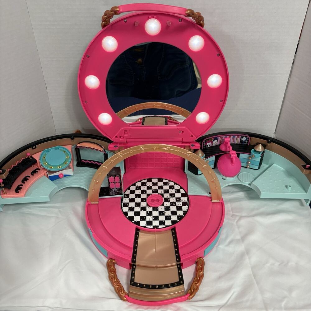 LOL Surprise Hair Salon Beauty Case Playset Light Up Mirror Carrying Case MGA